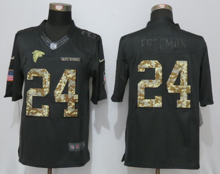 New Nike Atlanta Falcons #24 Freeman Anthracite Salute To Service Limited Jersey->atlanta falcons->NFL Jersey